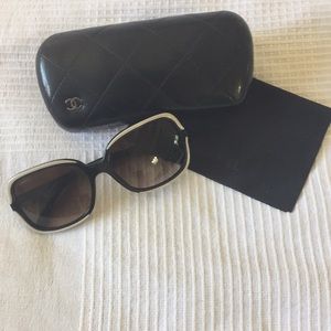 Chanel Black Beige 5319 Signature Sunglasses